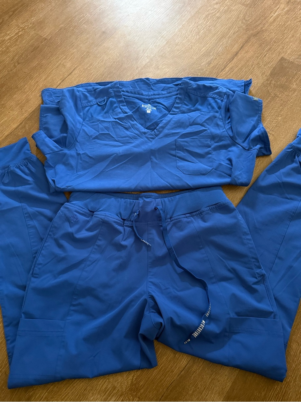 Med Couture Royal Blue Scrub Top & Drawstring Jogger Pants